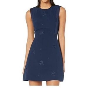 Ted Baker London Saahrad Embroidered Shift Dress Navy Blue Sleeveless Medium/3
